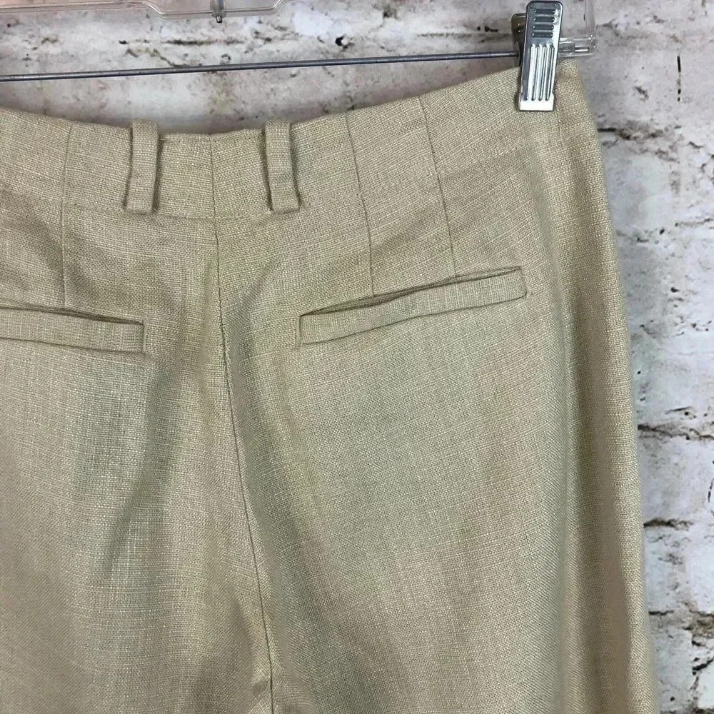 Anthropologie Elevenses Stovepipe Beige Crops Sz 0 - Picture 5 of 7